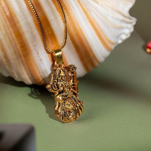 Gold Plated Ambe Mataji Pendant with Chain